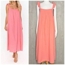 Show me your mumu pink / salmon ruffle sleeve maxi dress size oversized xs