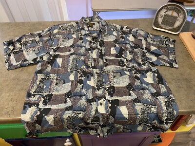 Uranus By KW 100% Silk Shirt Short Sleeve Size L