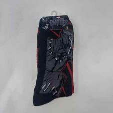 Marvel Black Panther Socks 2 Pairs Black Red Men's Shoe Size 6-12 new