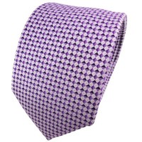 Tigertie Seidenkrawatte Lila Violett Silber Grau Gemustert - Krawatte Seide Tie