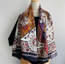 100 Silk grass Print Pure Twill Silk Wrap Scarf Bandana Large Shawl Kerchief 53