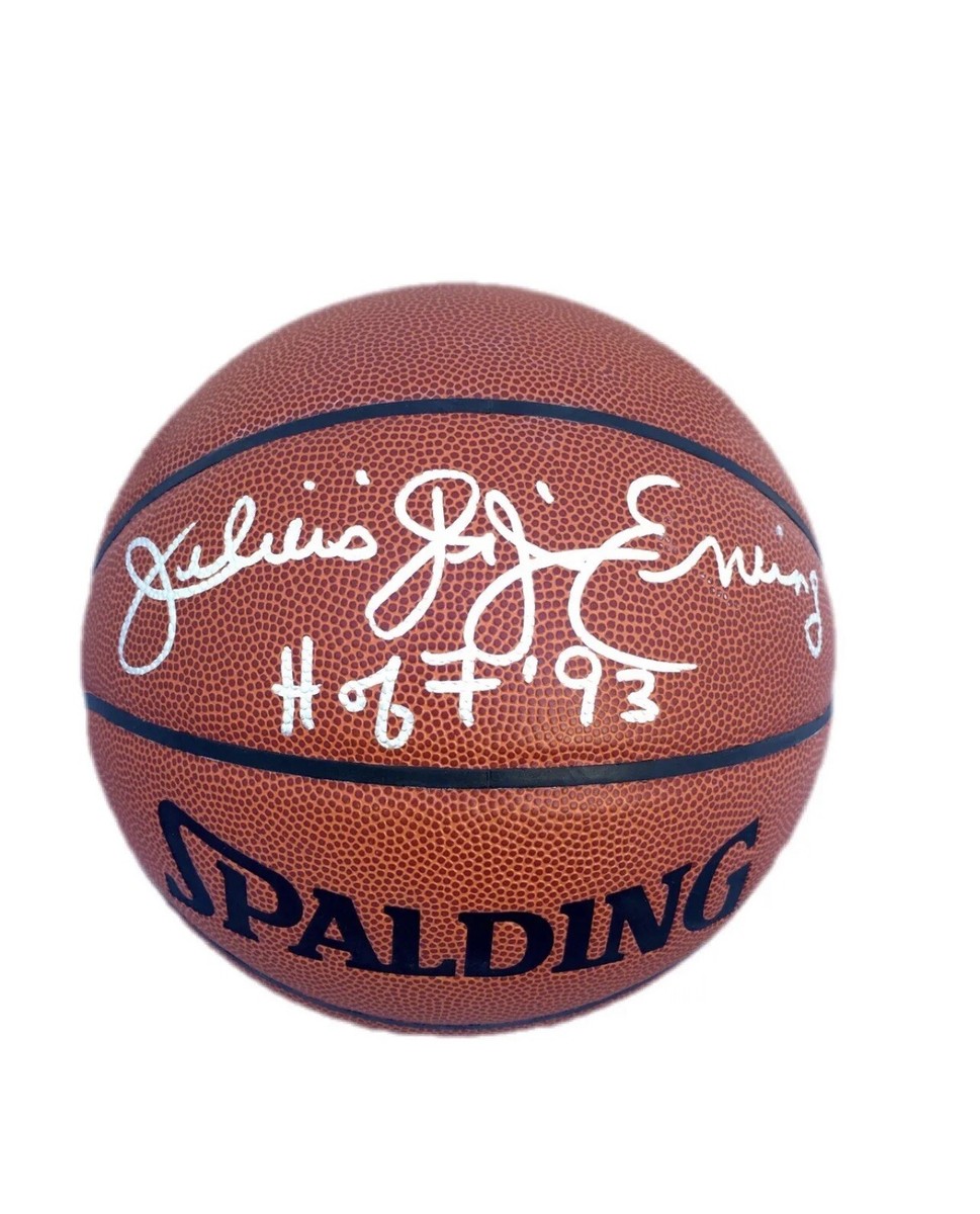 Julius Erving Signed Spalding (HOF 93) Indoor/Outdoor Basketball
