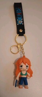 Nami One Piece PVC Anime 3D Retro Figure Keychain w/Strap