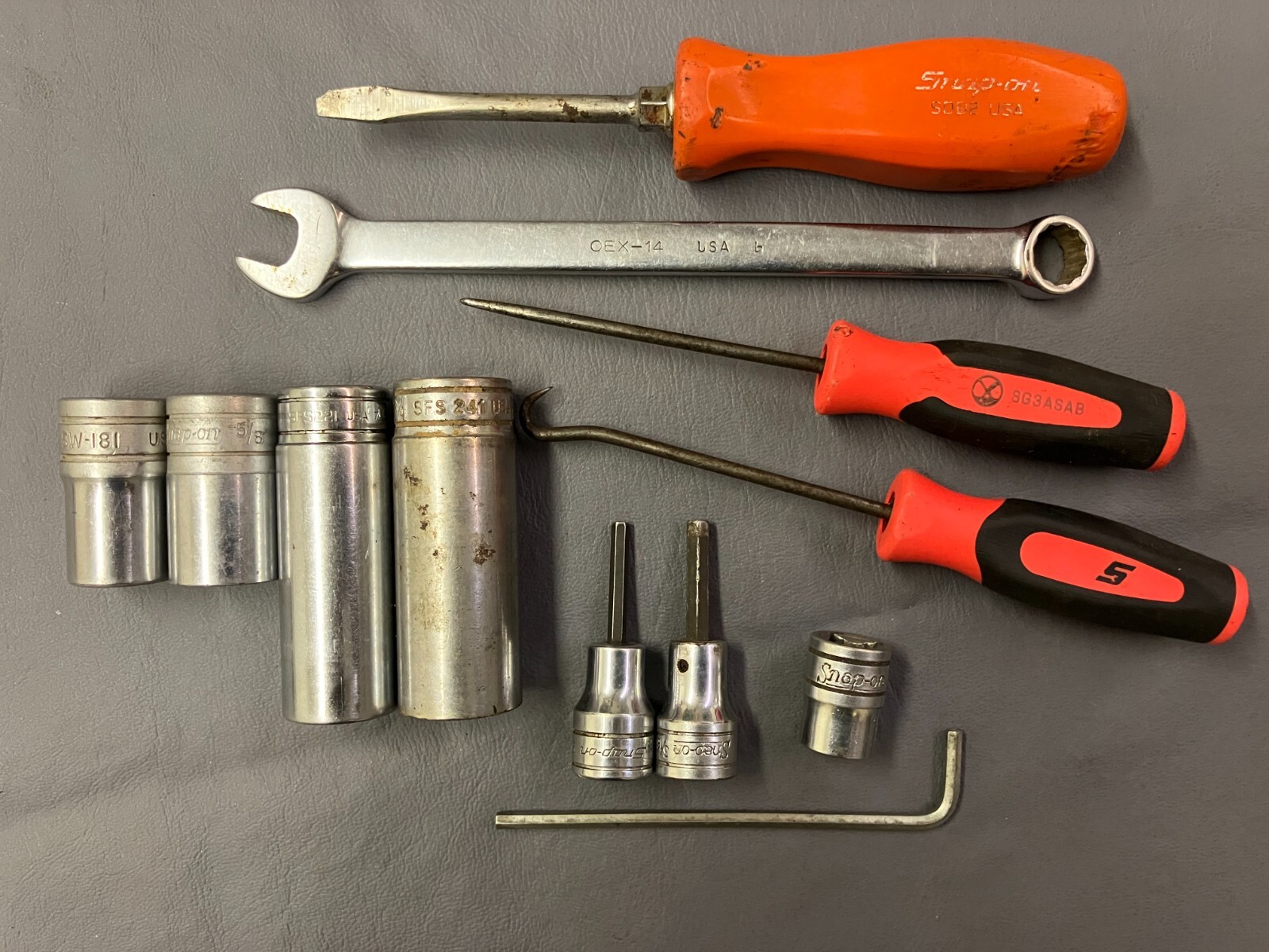 12 Pc. Snapon Tools Lot Sockets, Wrench, Hook Pick & Scratch All, Hex Wrench eBay