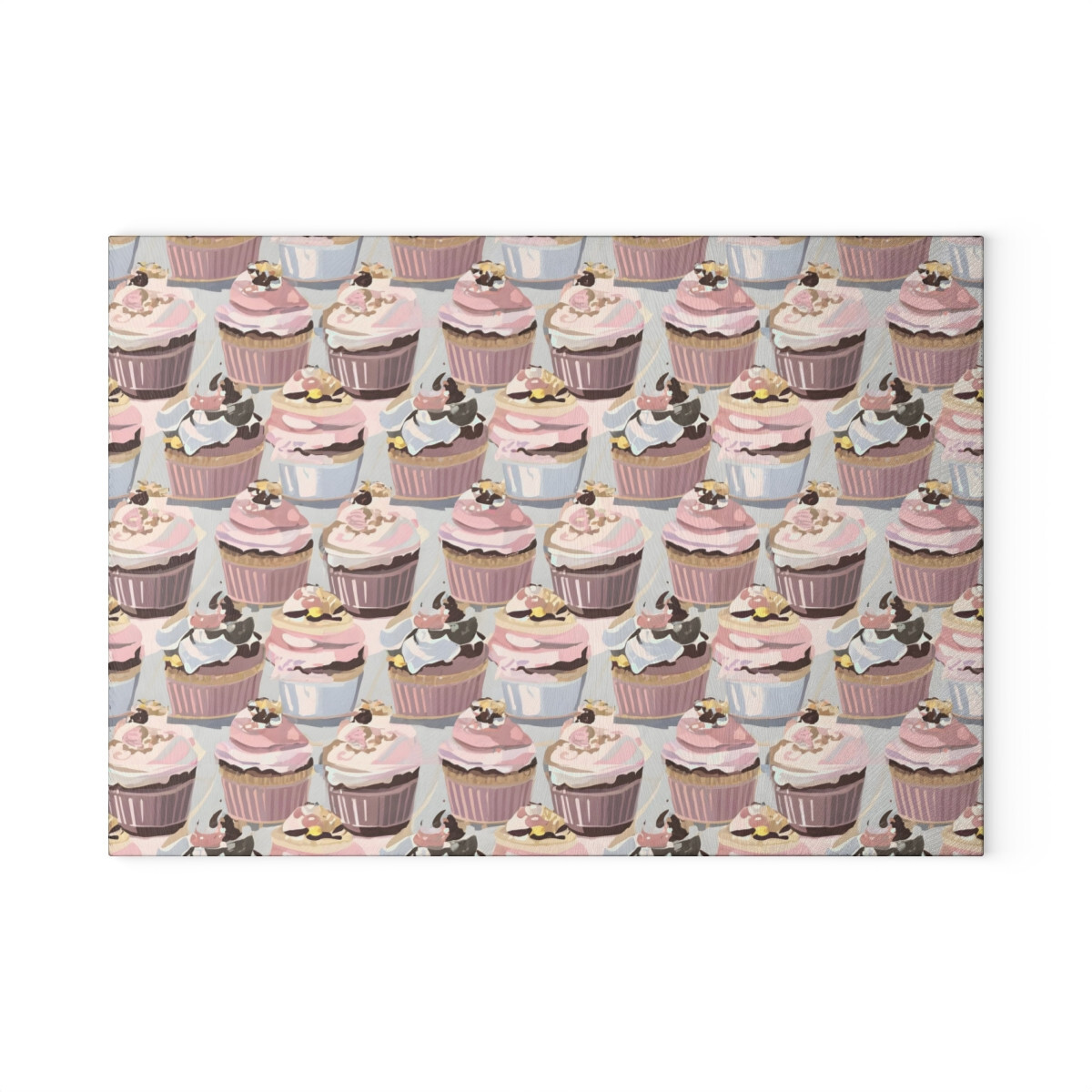 Cupcake Design Glass Cutting Board-image