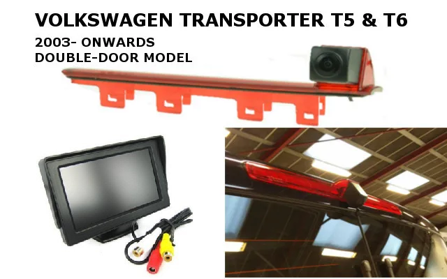 Brake Light Reversing Camera For VW Transporter T5 & T6 Van 2003 - Onwards