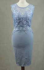 Lipsy Blue Bodycon Dress With Lace At The Front Size 10 UK rrp £68 RE7 AA 16