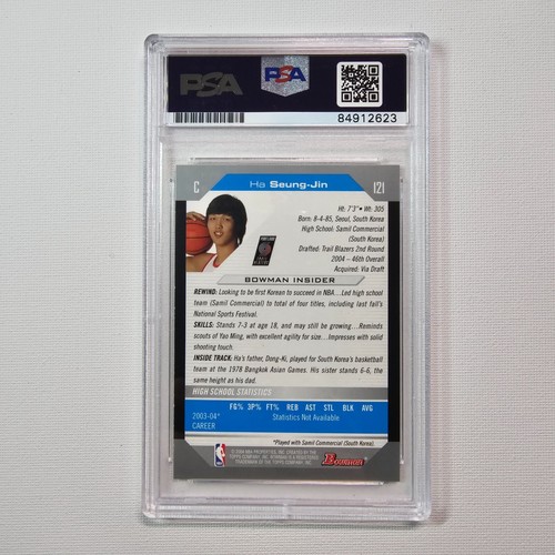 2004-05 Bowman Ha Seung-Jin Signed Auto RC PSA/DNA #5 Jersey No. Inscription - Picture 2 of 2