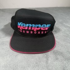 Kemper Snowboards 6 Panel SnapBack Hat Pink and Blue Spellout Logo
