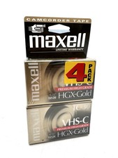 Maxwell Camcorder Videocassette 4 Pack - TC-30 VHS-C Premium High Grade HGX-Gold