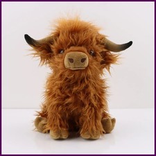 Highland Cow Plush Toy - Adorable Realistic Stuffed Animal with Long Fluffy