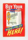 Vintage Chesterfield Cigarettes Advertising Tin-Lithographed Sign 1940s-1950s