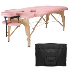 Pink Portable Massage Table with Carrying Case