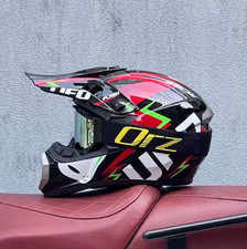 Casco moto fuoristrada motocross supermotard compreso di mascherina
