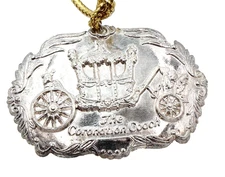 June Anne Hare  THE CORONATION COACH Vintage Sterling Silver Tree Ornament