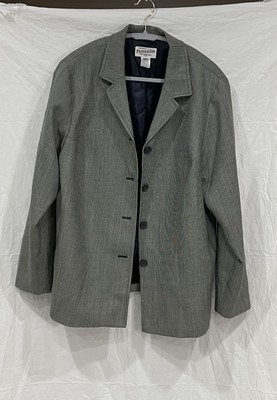 PENDLETON Womens Virgin Wool Jacket Gray Buttons Size 14 W Plus USA Made Vintage