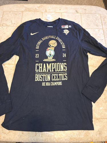 Boston Celtics 2024 NBA Champions Nike Official Locker Room T-Shirt Mens Large L