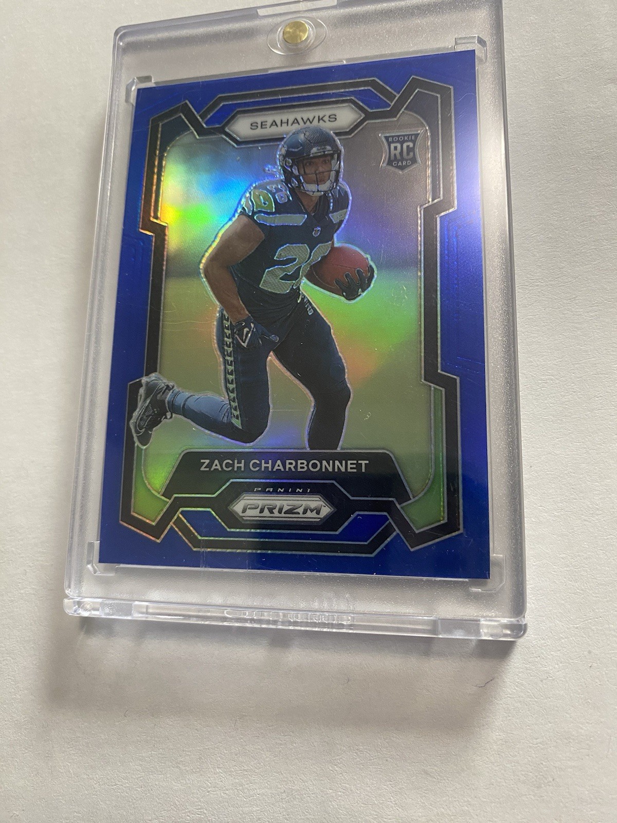 2023 Panini Prizm Zach Charbonnet Rookie Blue Retail SSP Seahawks #392 RC