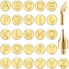 26 Letters Wood Burning Tips Wood Burning Alphabet Template for Embossing