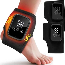Cordless Foot Ankle Massager with Heat and Vibration Portable Heated Ankle Wrap