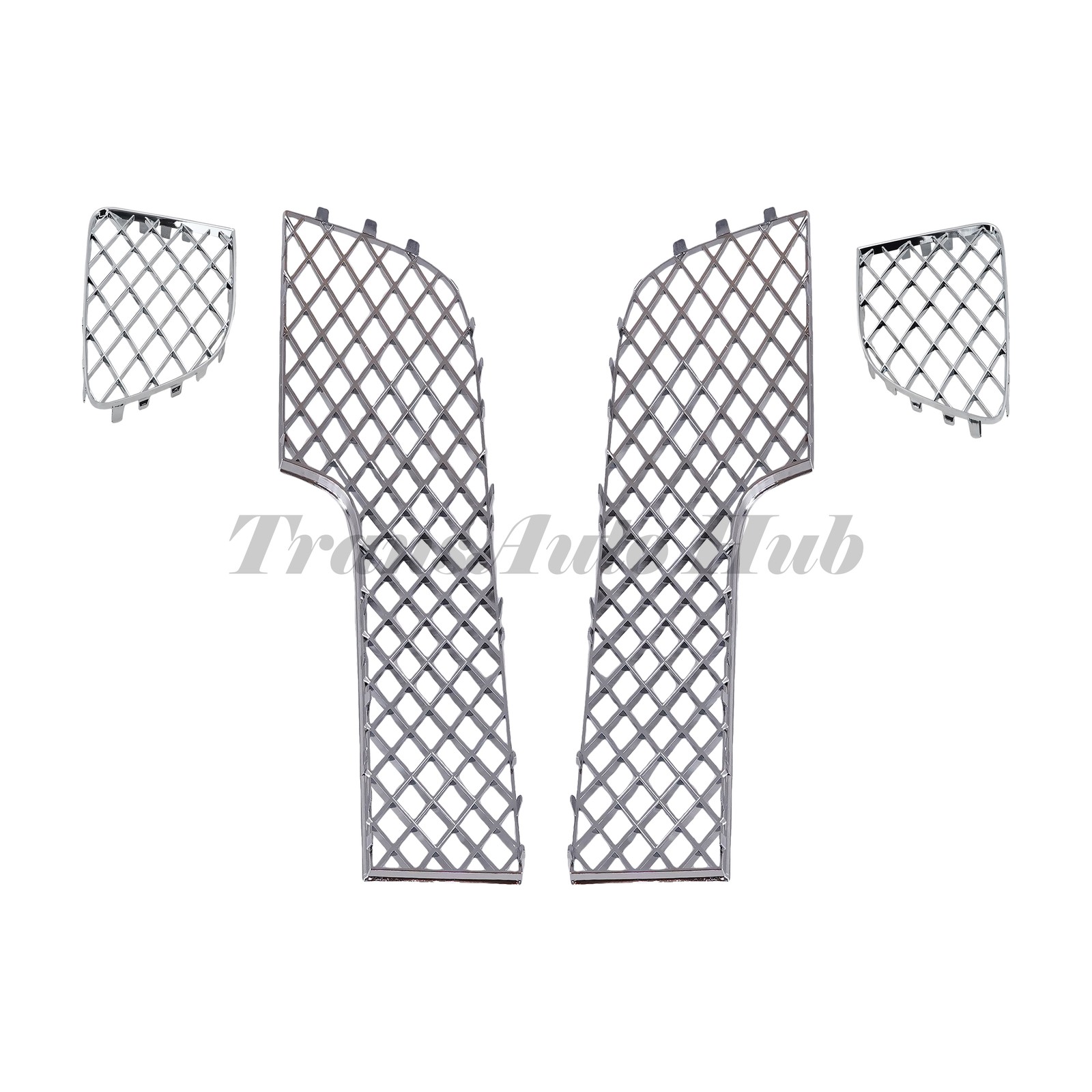 4PCS Fits Bentley Continental GT GTC 2012-2015 Chrome Bumper Lower Mesh Grille