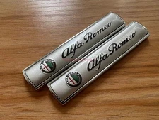 1pair Chrome Alfa Romeo Letters Fender Emblem Badge Metal for Alfa Romeo