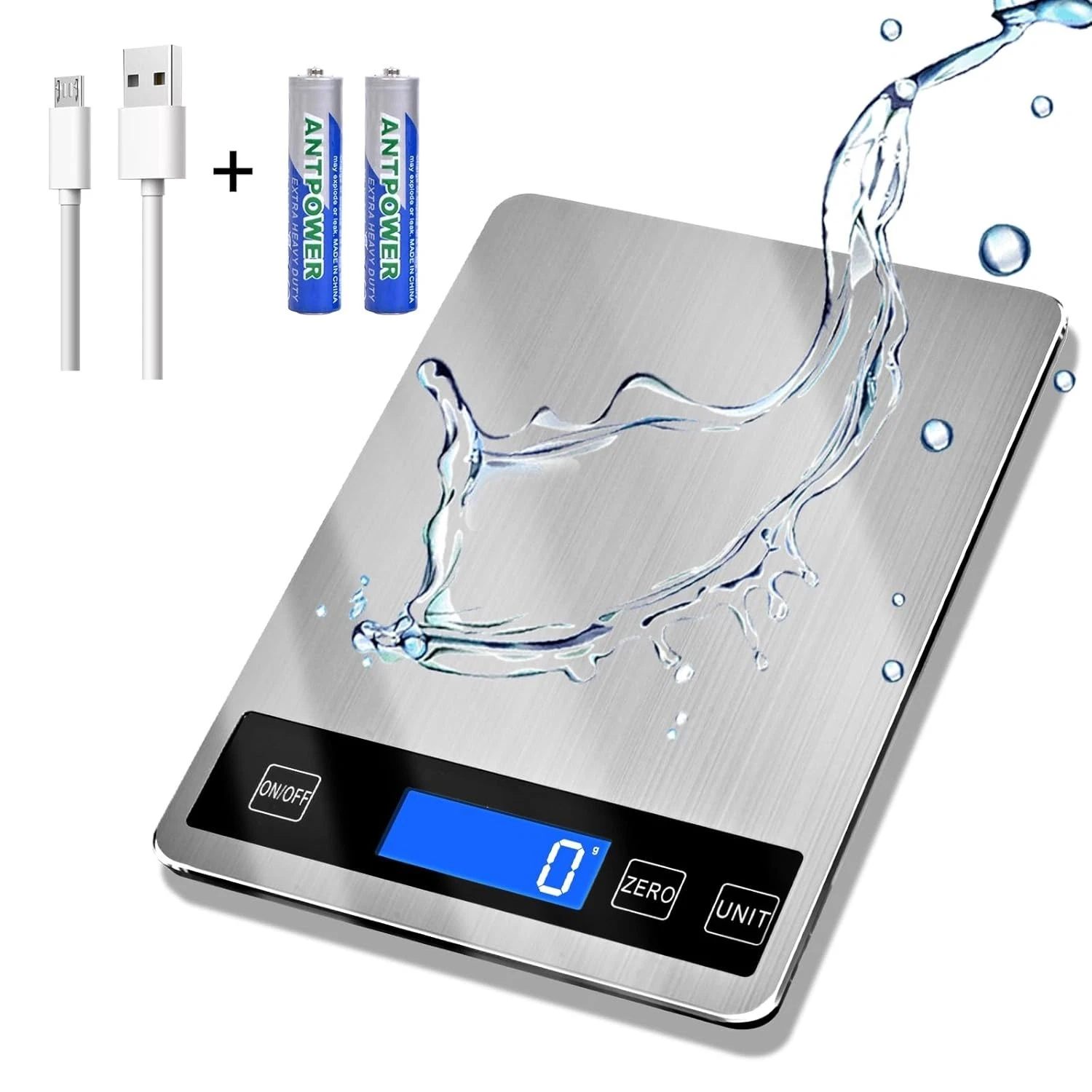 33lb Food Scale, Digital Kitchen Scale Batteries and USB Charging,1g/0.05oz Prec