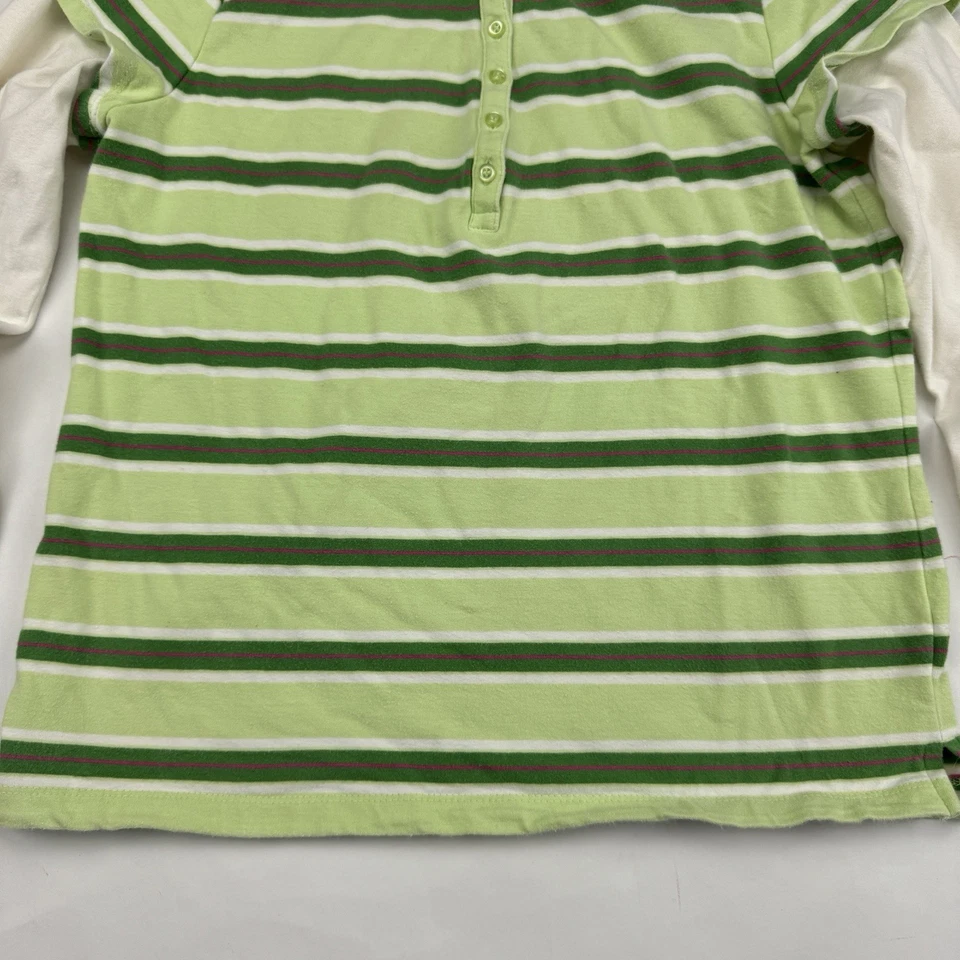 Camisa polo elástica branca listrada verde demais limitada feminina tamanho XXL 2XL - Imagem 4 de 4