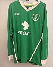 Vintage Umbro Republic of Ireland Soccer Jersey Long Sleeve Eircom Size 46 (XL)
