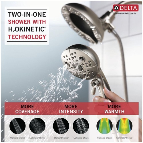 Delta 58480-PK Universal Ducha Redonda 1.75 GPM Multifunción - Cromo - Imagen 10 de 12