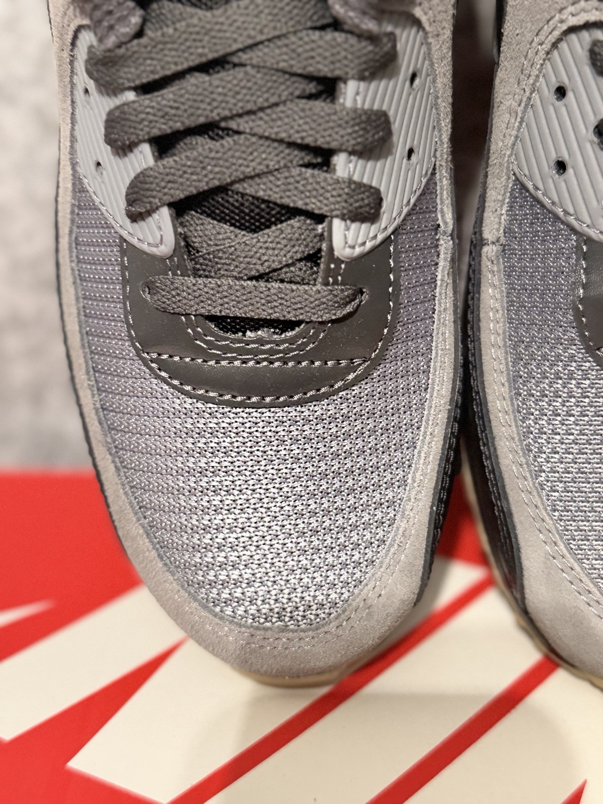 New NIKE Air Max 90 Classic Retro Men's Athletic Sneakers gray black Size 12 thumbnail 7