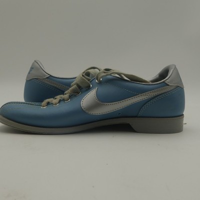 Nike Bowling Shoes mens womens Blue Silver Leather Athletic Sneakers  vintage