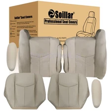 Driver & Passenger Bottom-Top Seat Cover Tan For 2003-2006 Cadillac Escalade