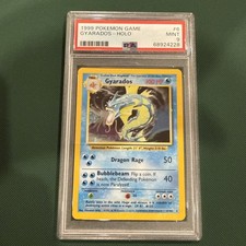 1999 Pokémon TCG Gyarados Base Set Holo Card 6/102 Unlimited Rare, PSA 9!