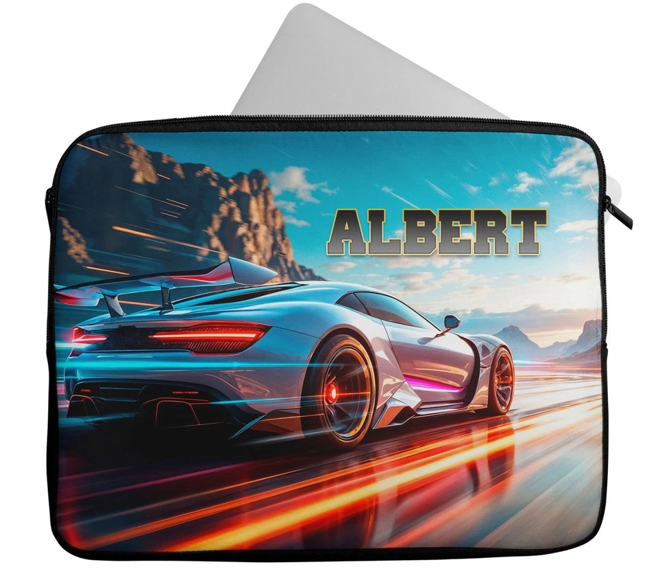 Personalised Car Design Laptop Case Sleeve Any Name Tablet Bag Gift 4 - Image 4 of 4