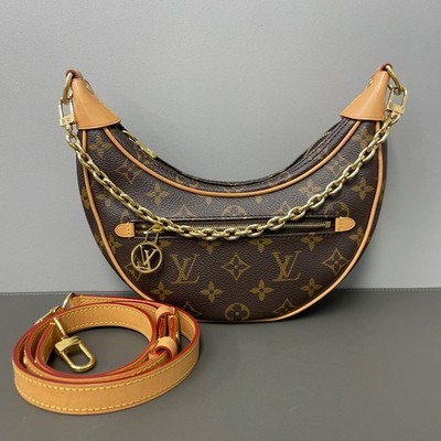 Louis Vuitton Monogram Loop Dark Brown Coated Canvas Shoulder Crossbody Bag Duty