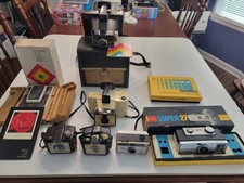 Lot of TEN Vintage Cameras  accessories- Polaroid, Kodak, Brownie