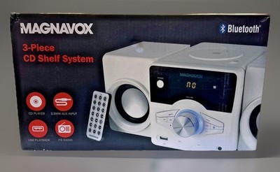 MM442 White 3piece Top Loading CD/Digital PLL FM Radio Bluetooth Shelf SystemNIB