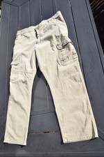 Wrangler Men's Khaki Cargo Pants 40x30 Relaxed Fit Stretch Cotton