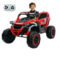 12V Kids Ride on UTV Car with Remote, LED, Power Wheels Electric Truck Toys, Red