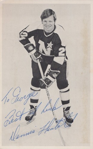 DENNIS HEXTALL Postcard HAND SIGNED AUTOGRAPH MINNESOTA NORTH STARS