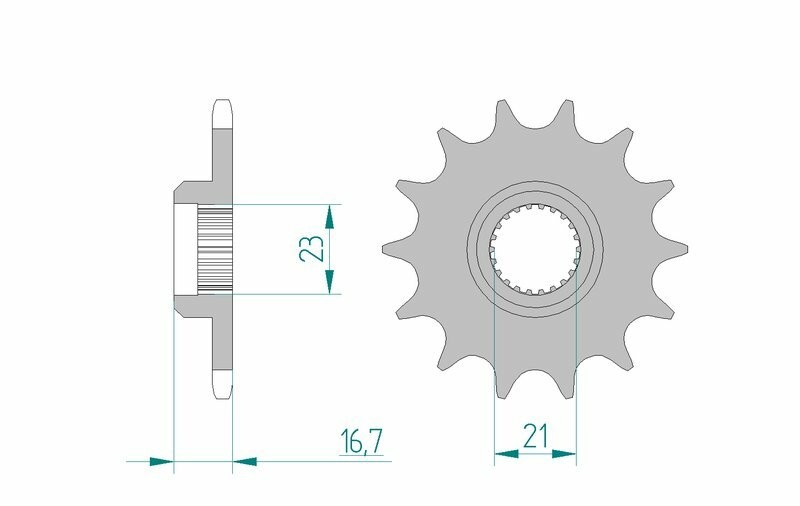 Pignon AFAM acier pas 520 de rechange pour transmission moto routière