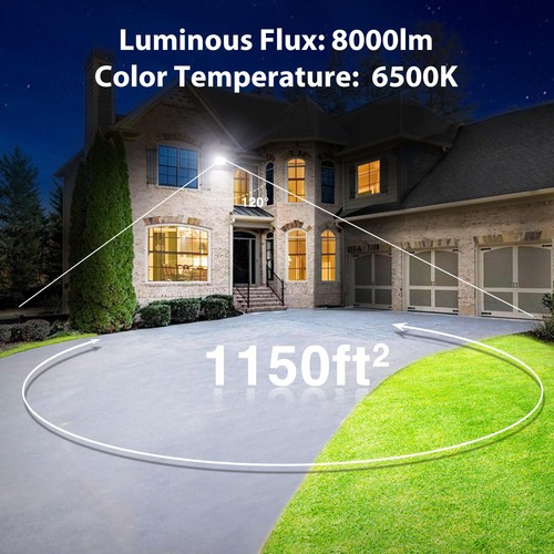 80W Flood Lights Outdoor, 8000lm Bright LED Work Light with Plug, 6500K Dayli... - Picture 2 of 7