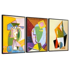 Framed Canvas Art Combo Painting 3 Pieces by Pablo Picasso 20"x24" Each Piece