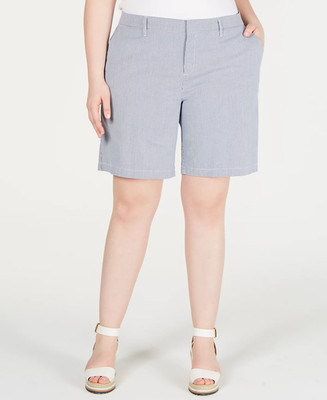Tommy Hilfiger Plus Size Hollywood Chino Short BlueWhite stripe
