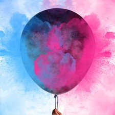 36 Inches Gender Reveal Balloons - Come with Pink Blue Powder and 3 Jumbo Bla...