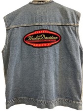 Denim Vest With Harley Davidson Patch On Back - Unisex Med/Large No Tags
