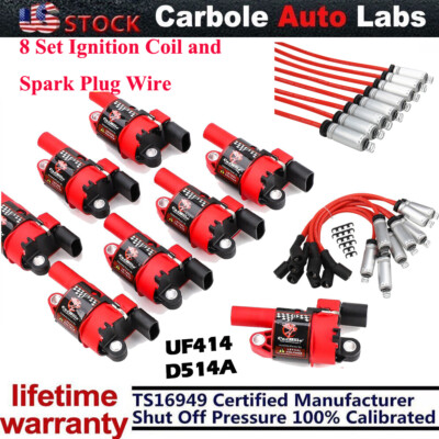 8 Ignition Coil With Spark Wire Pack For GMC Chevy Silverado 1500 5.3L