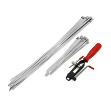 For Auto Car ATV CV Joint Banding Boot Axle Clamp Tool w/ 20 Band Buckle Clamps