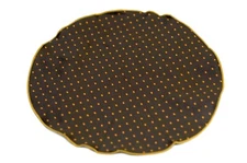 Umberto Algodon Dark Brown Citrus Dot Woven Silk Pocket Round - $75 Retail New